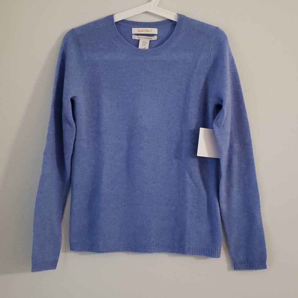 ellen tracy 100% cashmere crew neck sweater xs